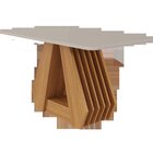 Conjunto Sala De Jantar Mesa Ágata 130x80cm Tampo Vidro/mdf C