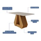 Conjunto Sala De Jantar Mesa Ágata 130x80cm Tampo Vidro/mdf C