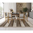 Conjunto Sala De Jantar Mesa Alda Com 6 Cadeiras Cinza Mescla