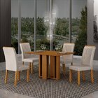 Conjunto Sala De Jantar Mesa Amanda 4 Cadeiras 120cm Miami Ye