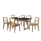 Conjunto Sala De Jantar Mesa Ametista Mdf/vidro 180x90cm Com