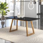 Conjunto Sala De Jantar Mesa Ametista Mdf/vidro 180x90cm Com