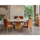 Conjunto Sala De Jantar Mesa Ana 130x130cm Tampo Vidro/mdf Co