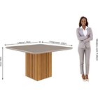 Conjunto Sala De Jantar Mesa Ana 130x130cm Tampo Vidro/mdf Co