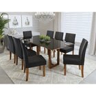 Conjunto Sala De Jantar Mesa Antonela 200cm Tampo Vidro/mdf C