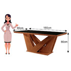 Conjunto Sala De Jantar Mesa Apollo Tampo Mdf/vidro E 6 Cadei