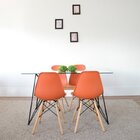 Conjunto Sala De Jantar Mesa Araçá 140x75cm Tampo Vidro Com 4