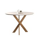 Conjunto Sala De Jantar Mesa Aracaju 90cm Tampo Redondo Vidro