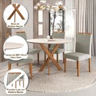 Conjunto Sala De Jantar Mesa Aracaju 90cm Tampo Redondo Vidro