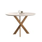 Conjunto Sala De Jantar Mesa Aracaju 90cm Tampo Redondo Vidro