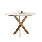 Conjunto Sala De Jantar Mesa Aracaju 90cm Tampo Redondo Vidro