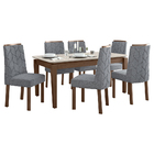 Conjunto Sala De Jantar Mesa Áries E 06 Cadeiras Astrid Imbui