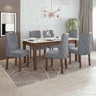 Conjunto Sala De Jantar Mesa Áries E 06 Cadeiras Astrid Imbui