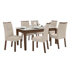 Conjunto Sala De Jantar Mesa Aries Tampo Mdf/vidro Com 6 Cade