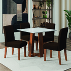 Conjunto Sala De Jantar Mesa Athenas Quadrada 0,90m 4 Cadeira