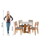 Conjunto Sala De Jantar Mesa Athenas Redonda 4 Cadeiras Santi