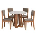 Conjunto Sala De Jantar Mesa Athenas Redonda 4 Cadeiras Trent