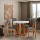 Conjunto Sala De Jantar Mesa Athenas Redonda 4 Cadeiras Trent