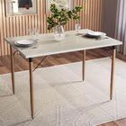 Conjunto Sala De Jantar Mesa Avelã C/ 4 Bancos Retrô Verde