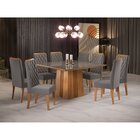 Conjunto Sala De Jantar Mesa Bela Com 8 Cadeiras Iza Mel/cinz