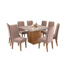Conjunto Sala De Jantar Mesa Bela Com 8 Cadeiras Iza Mel/off