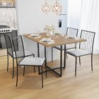 Conjunto Sala De Jantar Mesa Berlim 120x90cm Tampo Madeira Bp