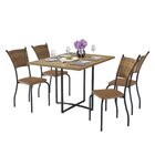 Conjunto Sala De Jantar Mesa Berlim 120x90cm Tampo Madeira Bp