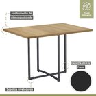 Conjunto Sala De Jantar Mesa Berlim 120x90cm Tampo Madeira Bp