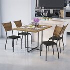 Conjunto Sala De Jantar Mesa Berlim 120x90cm Tampo Madeira Bp