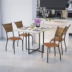 Conjunto Sala De Jantar Mesa Berlim 120x90cm Tampo Madeira/vi