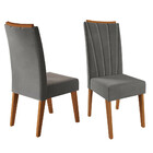 Conjunto Sala De Jantar Mesa Berlim Com Tampo De Vidro E 6 Ca