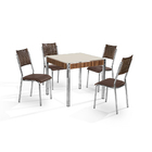 Conjunto Sala De Jantar Mesa C/ Vidro E 4 Cadeiras Alana Marr