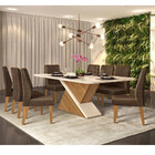 Conjunto Sala De Jantar Mesa Cabul E 8 Cadeiras Kiev Dj Móveis