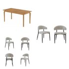 Conjunto Sala De Jantar Mesa Candian 6 Cadeiras Bless Marrom/