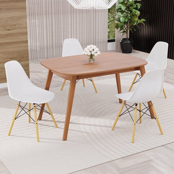 Conjunto Sala De Jantar Mesa Ceci Com 4 Cadeiras Eames Espres