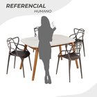 Conjunto Sala De Jantar Mesa Ceci Com Vidro Com 4 Cadeiras Al