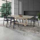 Conjunto Sala De Jantar Mesa Charlote 180cm Madeira Tampo Com