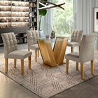 Conjunto Sala De Jantar Mesa Classic E 4 Cadeiras Vitória Cel