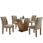 Conjunto Sala De Jantar Mesa Classic E 4 Cadeiras Vitória Cel