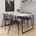 Conjunto Sala De Jantar Mesa Com 4 Cadeiras Allegra Pp Espres