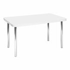 Conjunto Sala De Jantar Mesa Com 4 Cadeiras Cromado/branco/ma