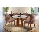 Conjunto Sala De Jantar Mesa Com 4 Cadeiras Dália Castanho Pr