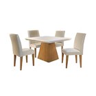Conjunto Sala De Jantar Mesa Com 4 Cadeiras Isabela Espresso