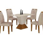 Conjunto Sala De Jantar Mesa Com 4 Cadeiras Larissa Freijó/pa