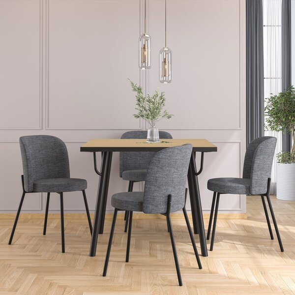 Conjunto Sala De Jantar Mesa Com 4 Cadeiras Love Yescasa Avel