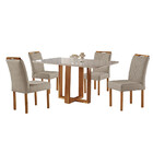Conjunto Sala De Jantar Mesa Com 4 Cadeiras Madeira Maciça Pr