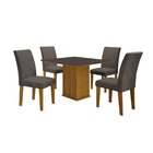 Conjunto Sala De Jantar Mesa Com 4 Cadeiras Napoli Freijó Dec