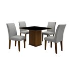 Conjunto Sala De Jantar Mesa Com 4 Cadeiras Napoli Leifer Bra