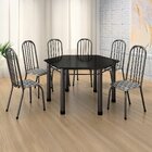 Conjunto Sala De Jantar Mesa Com 6 Cadeiras Natal Branco/pret