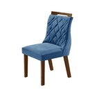 Conjunto Sala De Jantar Mesa Com 8 Cadeiras Liz Castanho/azul